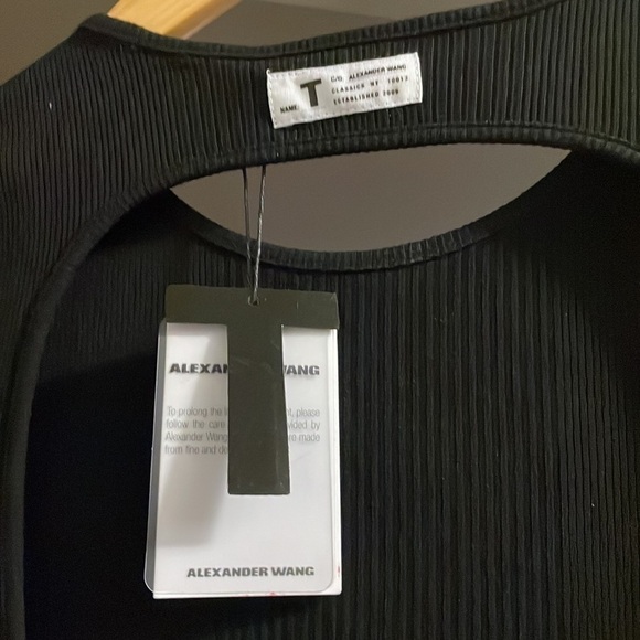 Alexander Wang T Black ribbed black cutout dress small NWT - Picture 7 of 10